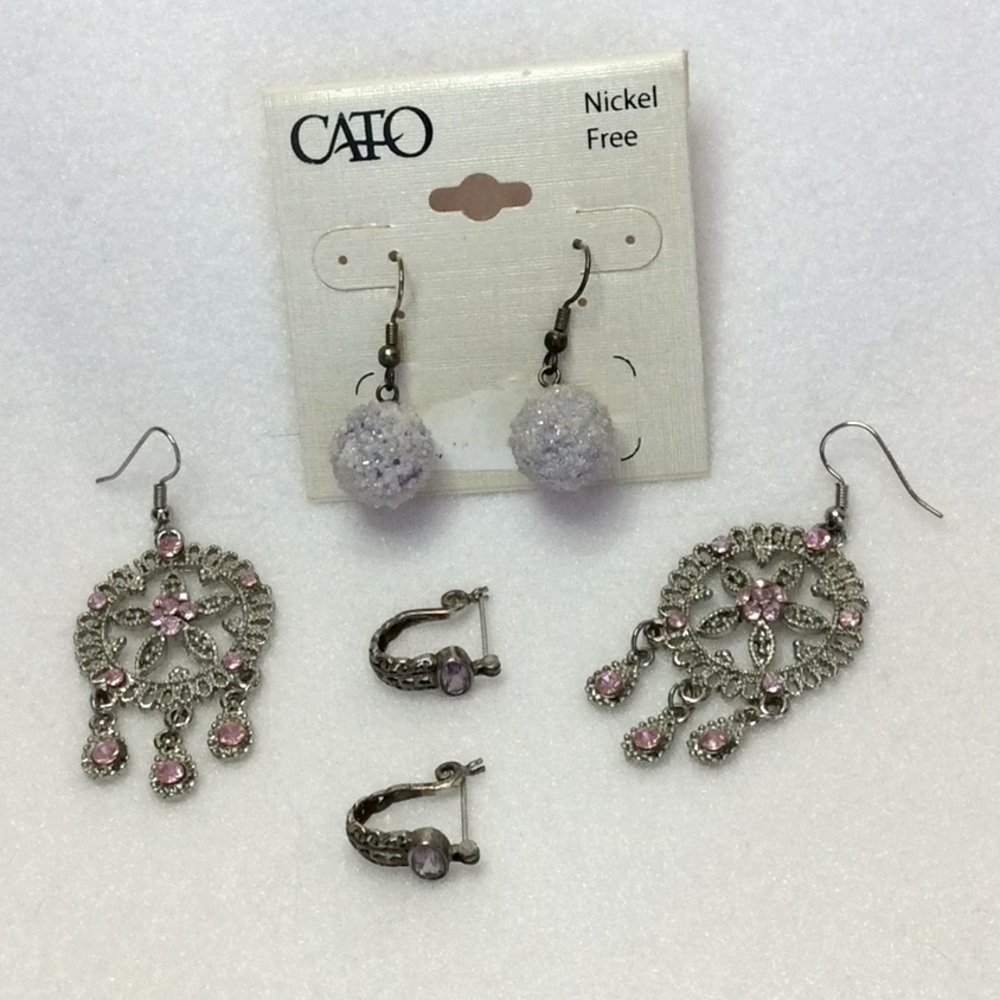 FINAL SALE PRICE 3 Pair Sparkly Earring Set